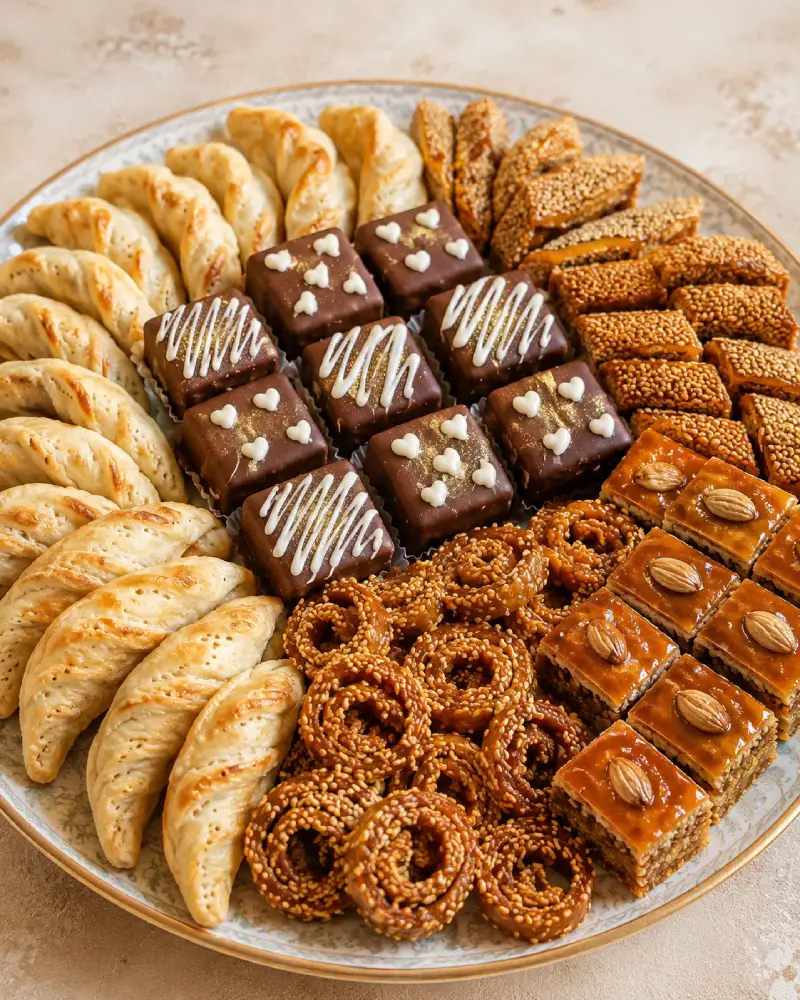 Plateau de pâtisseries orientales pour mariage marocain